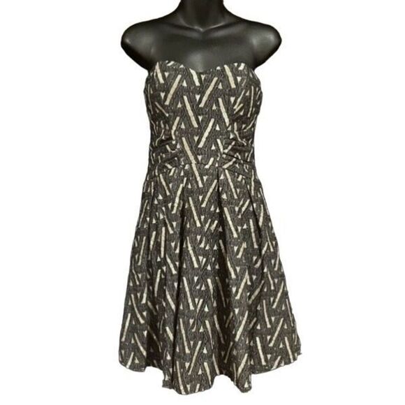 Lily Rose Black & Tan Strapless Fit Flare Party Dress Women’s XS - Picture 1 of 5